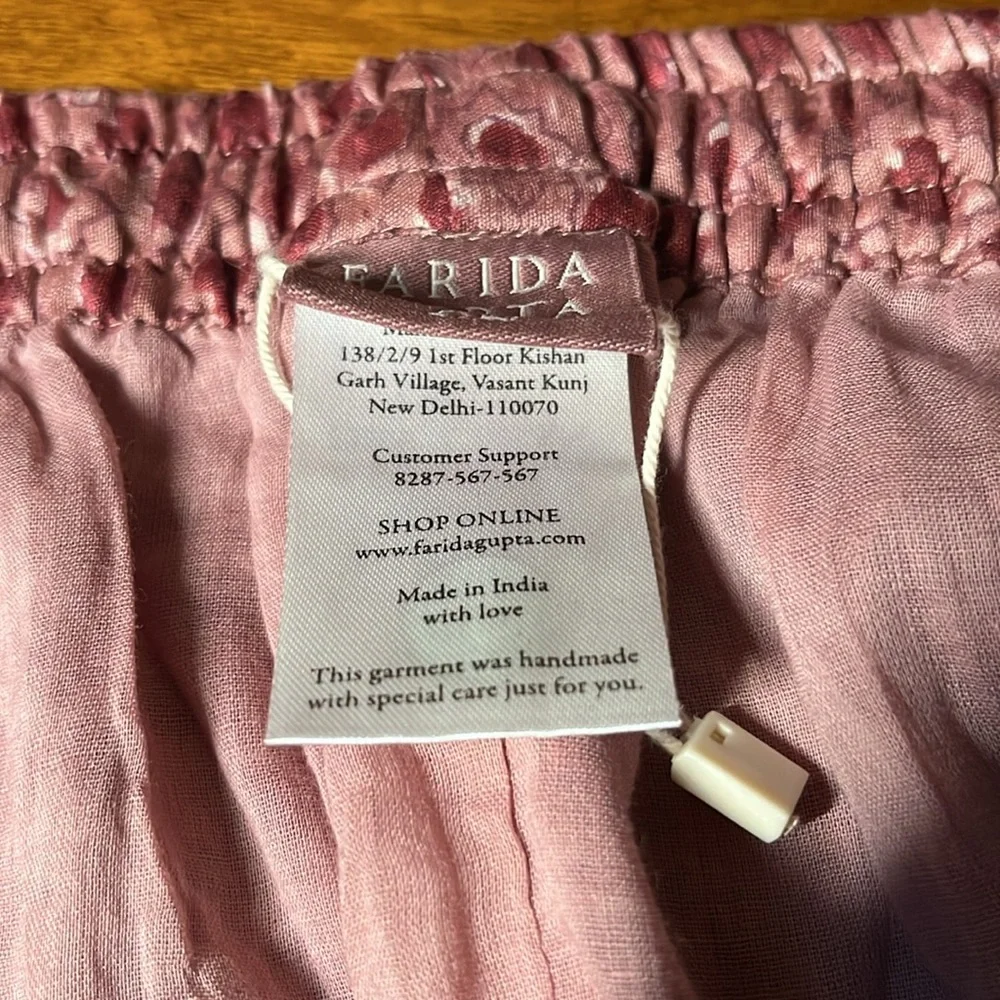 Farida Gupta Pink Patterned Pants XL - Picture 3 of 8